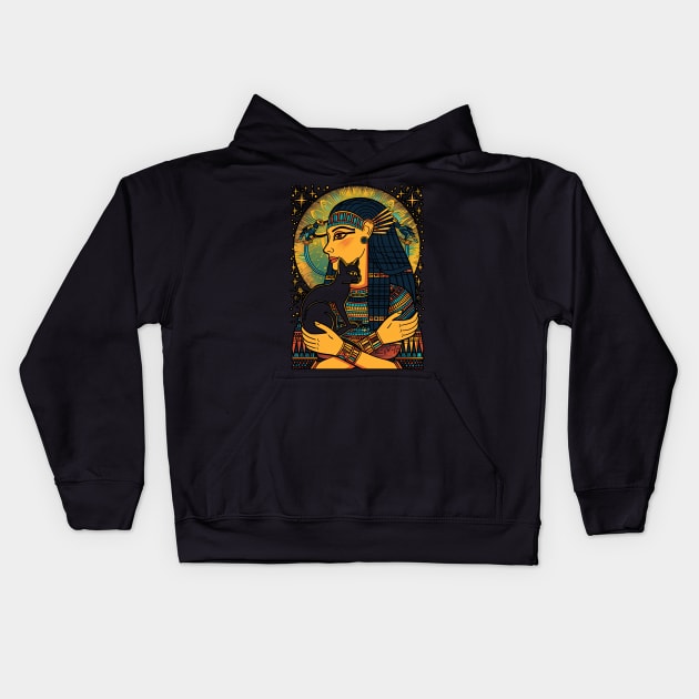 Cat Goddess Kids Hoodie by obstinator